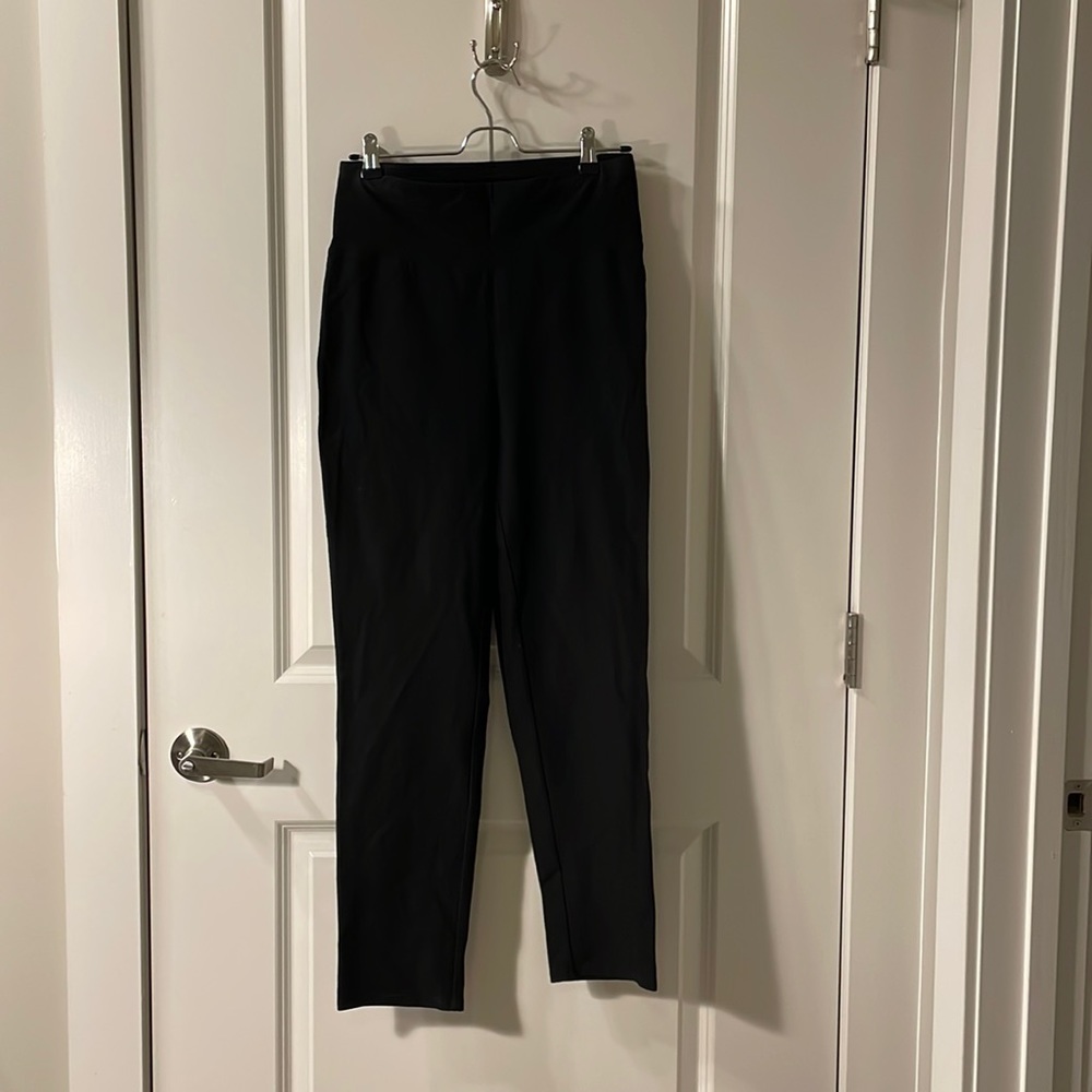 Eileen Fisher Black High-Waist Slim Pant